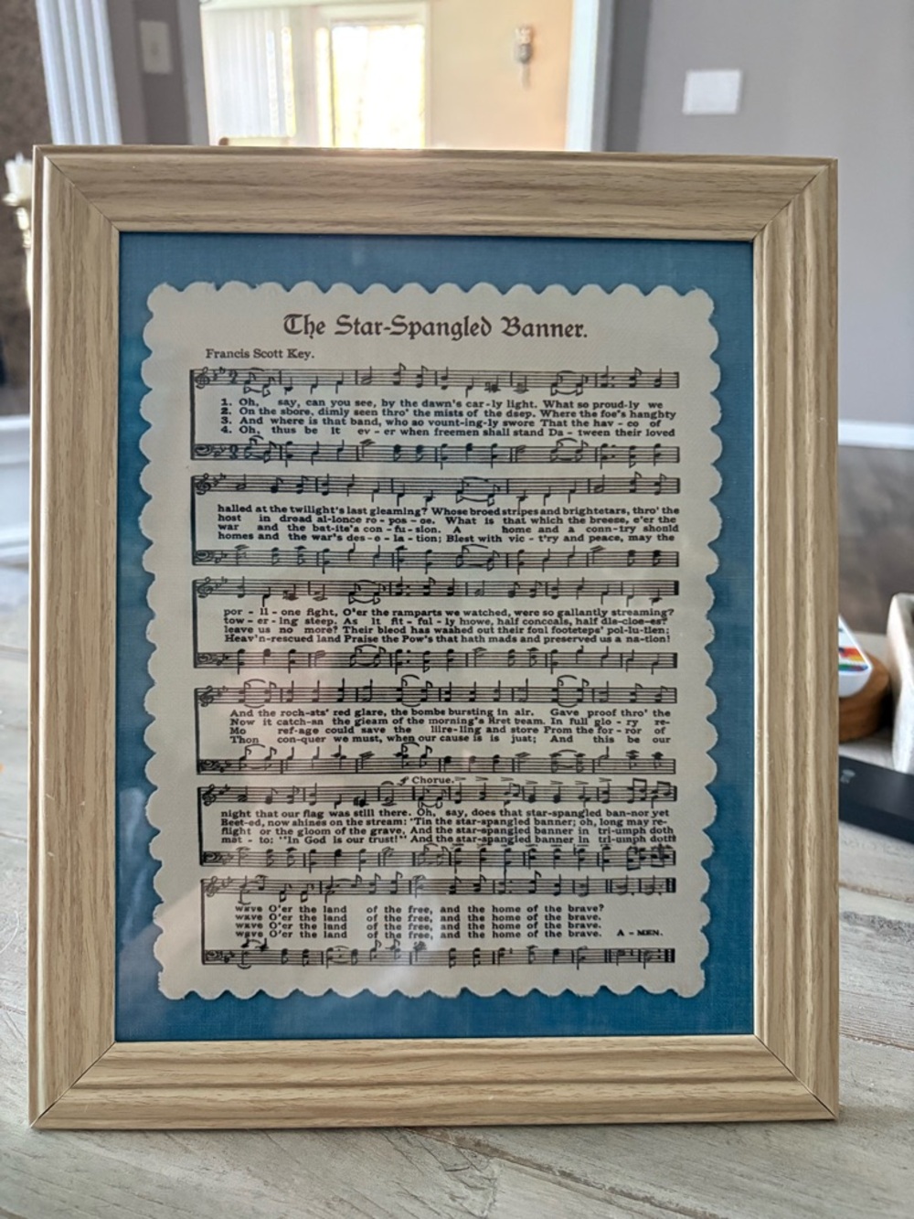 Framed Star Spangled Banner Sheet Music Art 8x10